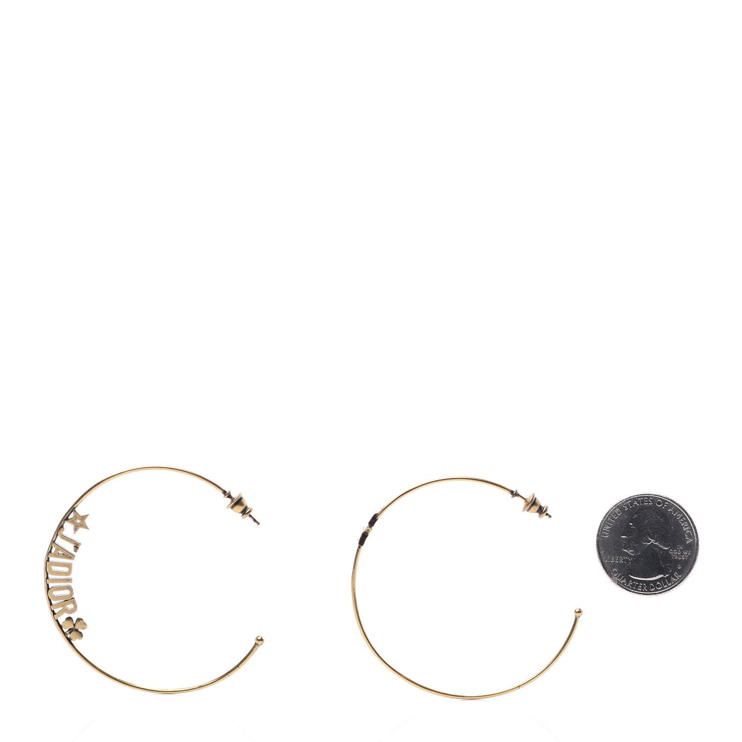 Christian Dior Metal J'Adior Hoop Earrings Aged Gold 3 of 6
