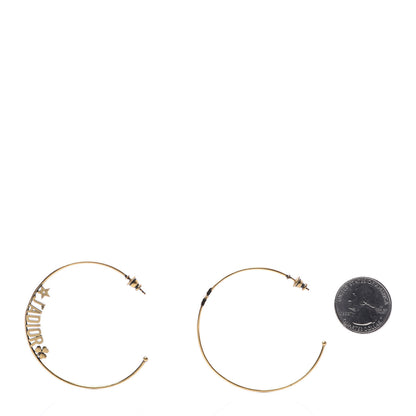 Christian Dior Metal J'Adior Hoop Earrings Aged Gold 3 of 6