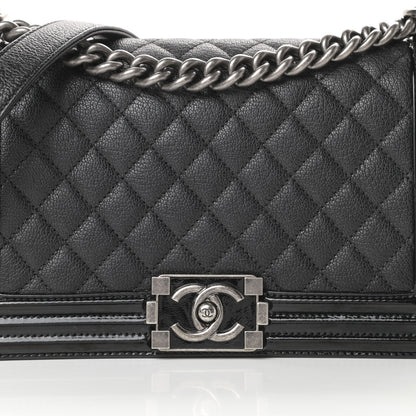 Chanel Goatskin Quilted Patent Medium Duo Boy Flap Black 8 of 13