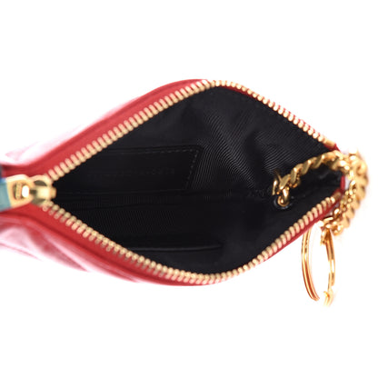 Saint Laurent Calfskin Matelasse Monogram Key Pouch Rouge Eros 5 of 8