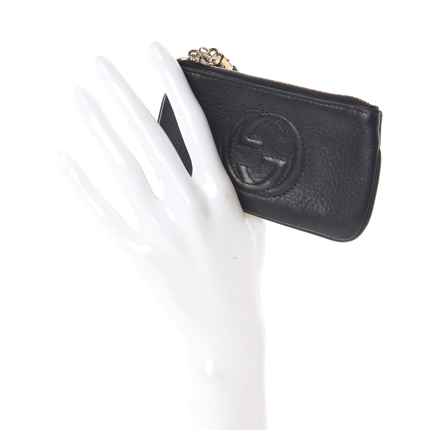 Pebbled Calfskin Soho Key Case Black
