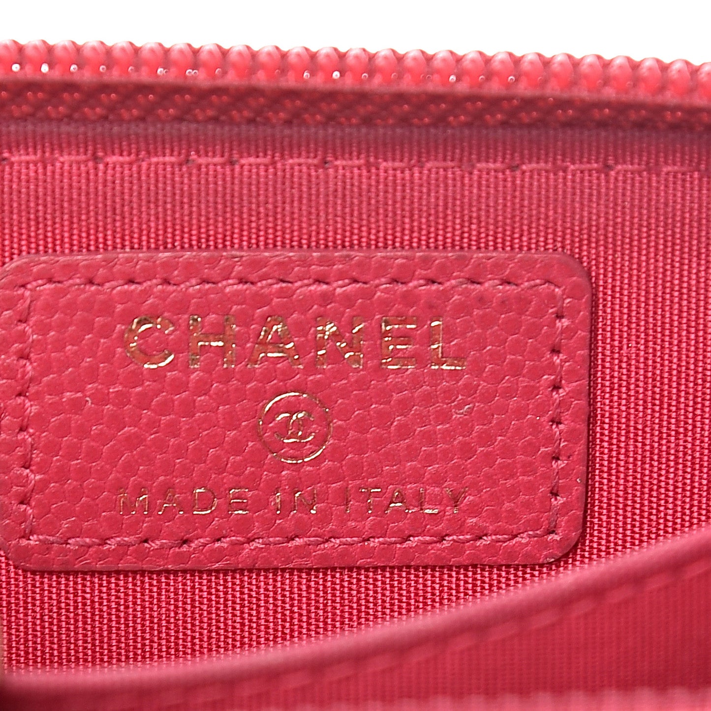 Caviar Quilted Boy Zip Around Coin Purse Wallet Fuchsia