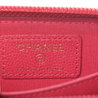 Chanel Caviar Quilted Boy Zip Around Coin Purse Wallet Fuchsia 6 of 12
