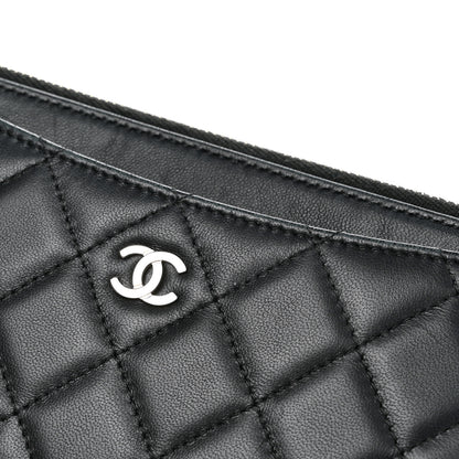 Chanel Lambskin Quilted Classic Zip Pouch Black 9 of 12