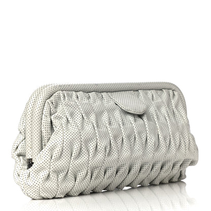 Chanel Lambskin Perforated Clutch White 3 of 10