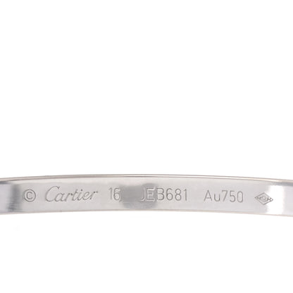 Cartier 18K White Gold 6 Diamond Small LOVE Bracelet 16 5 of 6