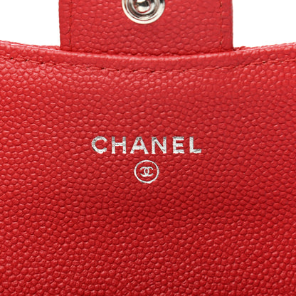 Chanel Caviar Chevron Quilted Flap Card Holder Red 6 of 8