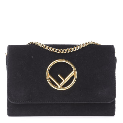 Fendi Velvet F is Wallet on Chain Black 1 of 13