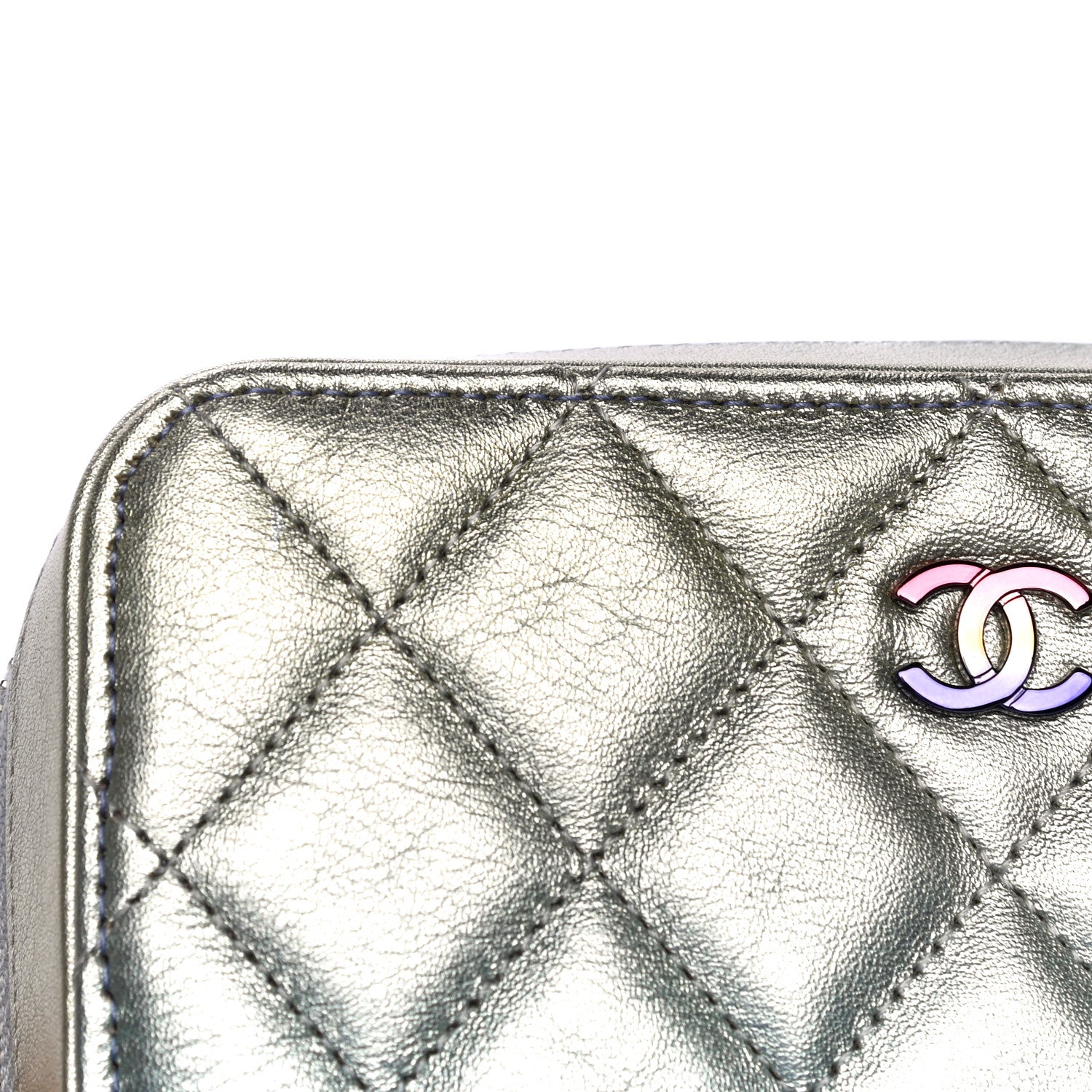 Chanel Metallic Gradient Calfskin Quilted Camera Case Blue Yellow Purple 14 of 16