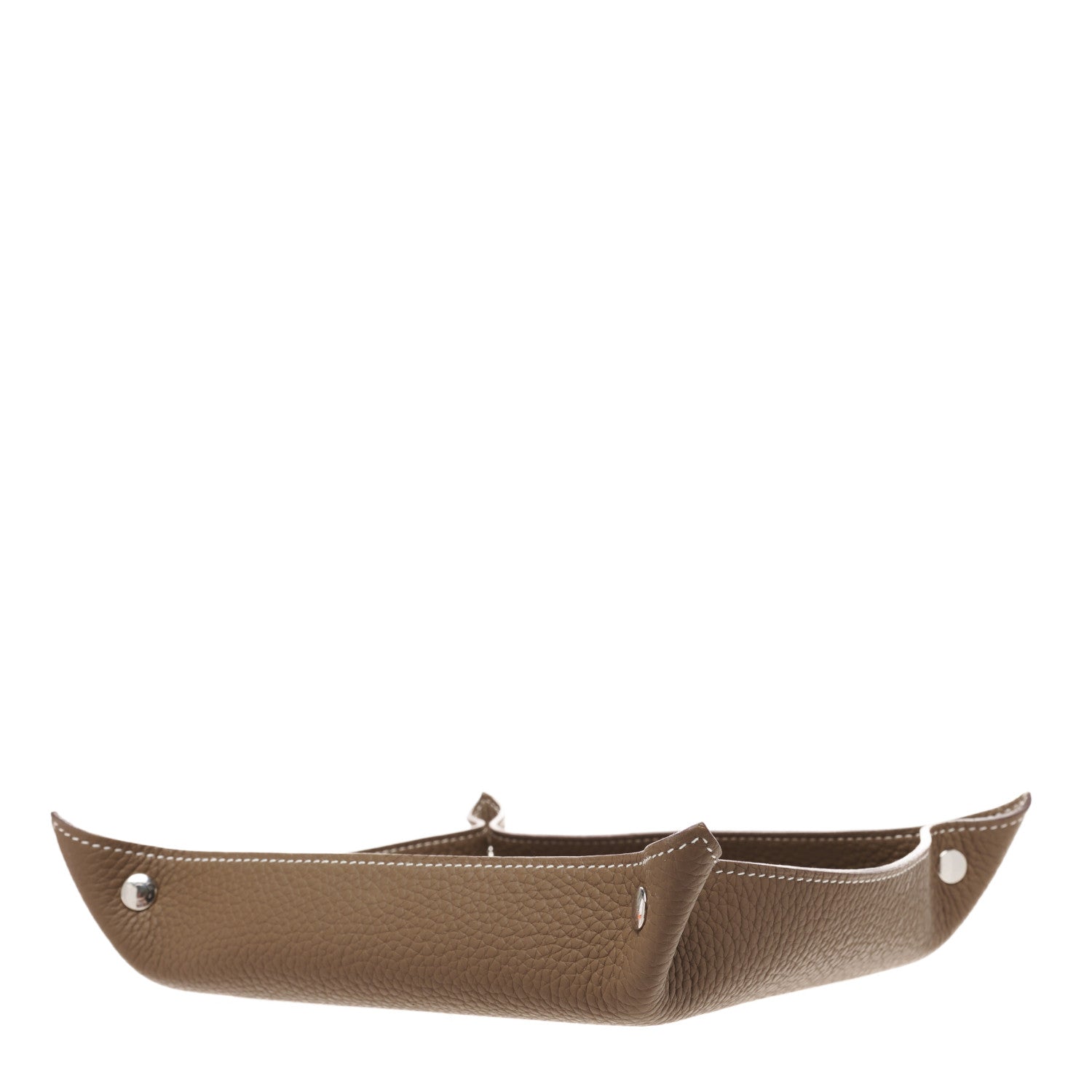 Hermes Taurillon Clemence Mises et Relances Change Tray Etoupe 4 of 5