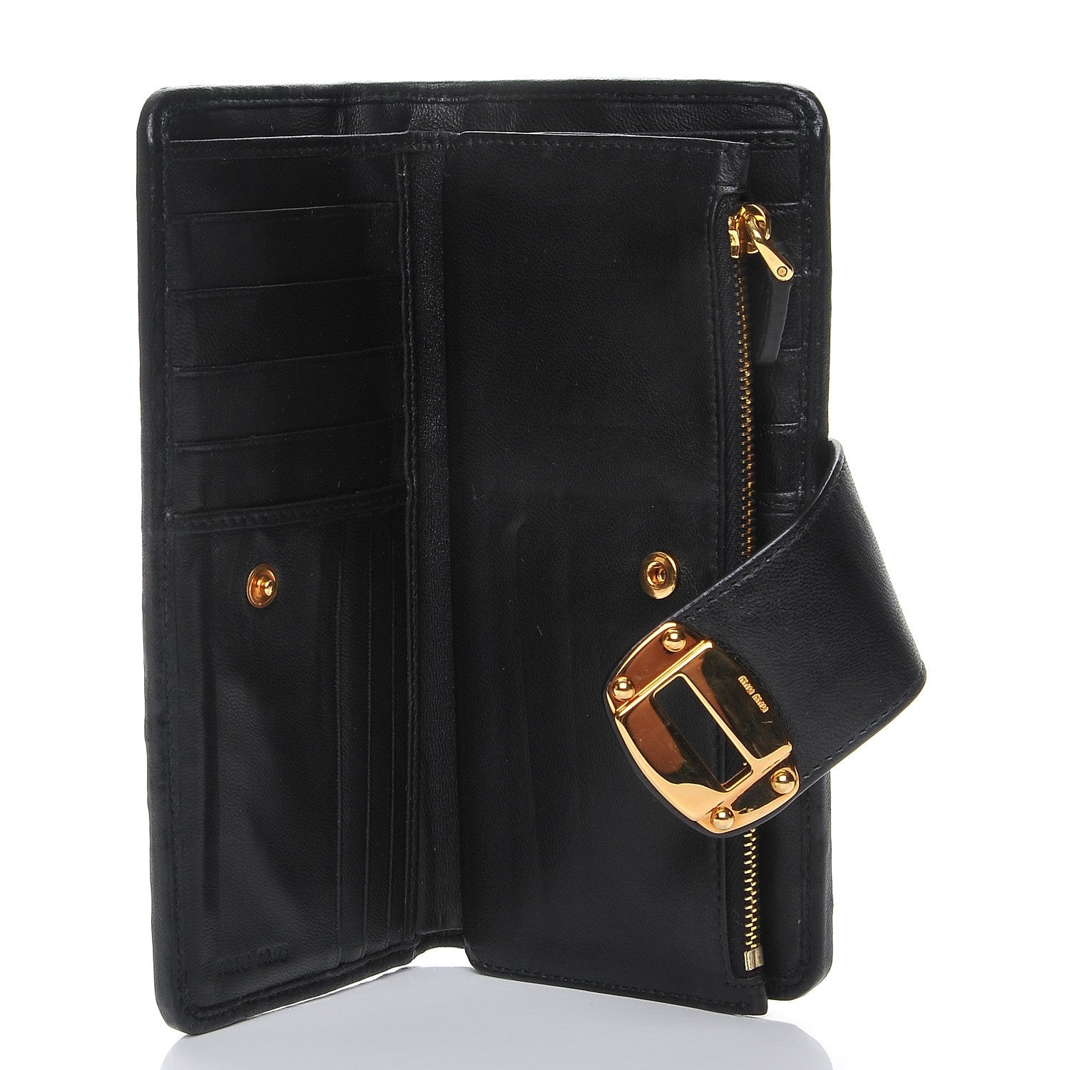 Miu Miu Nappa Quilted Wallet Black 5 of 10