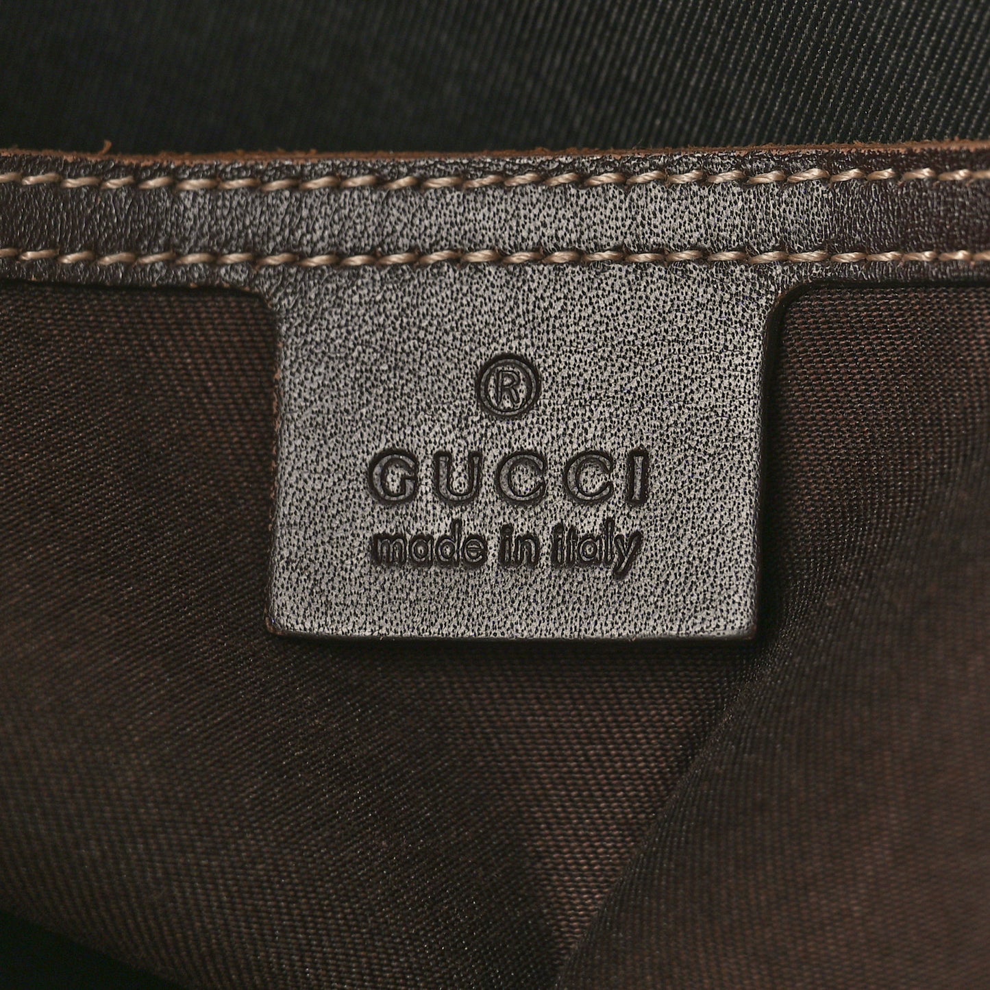 GG Supreme Monogram Medium Zippered Shopping Tote Dark Brown