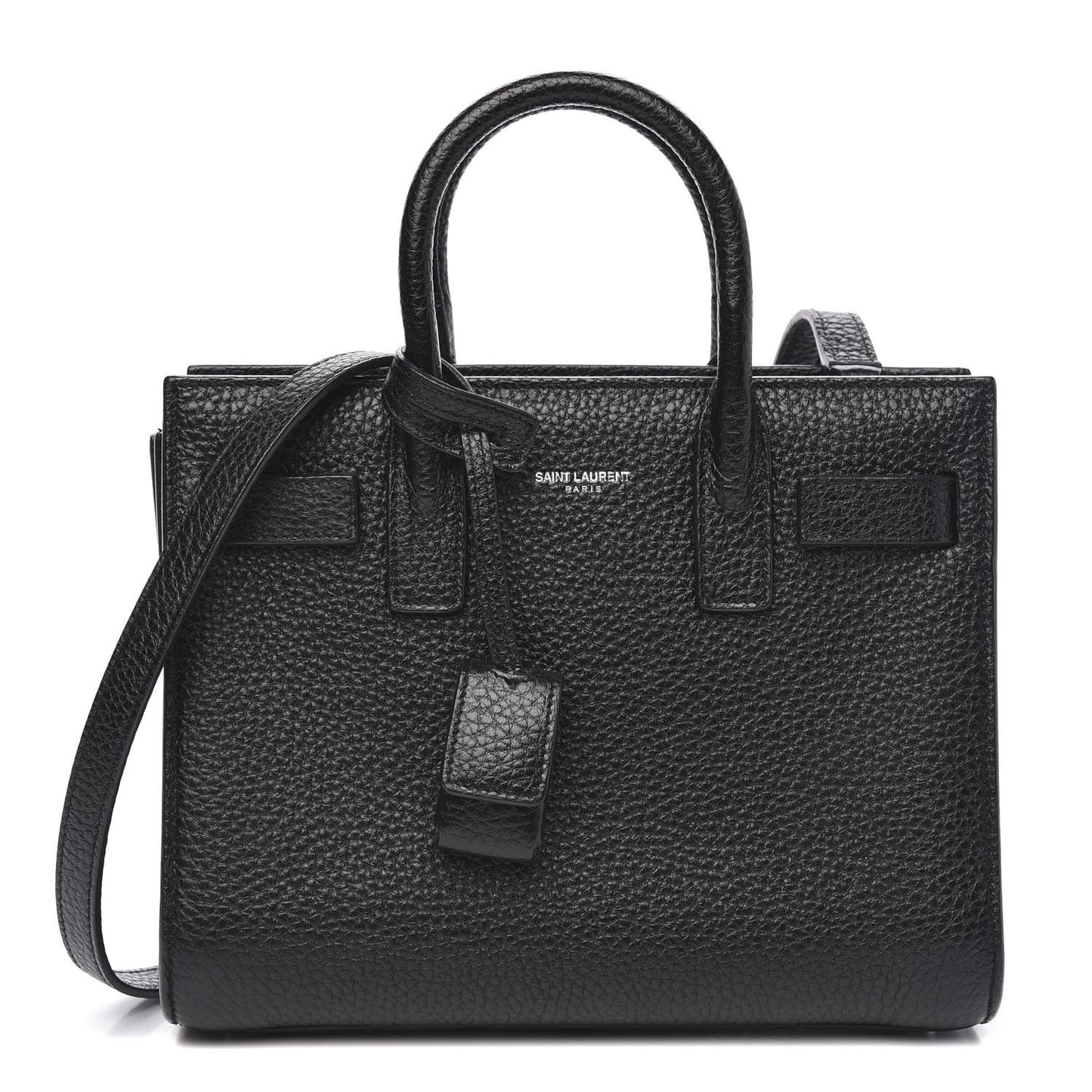Grained Calfskin Nano Sac De Jour Black