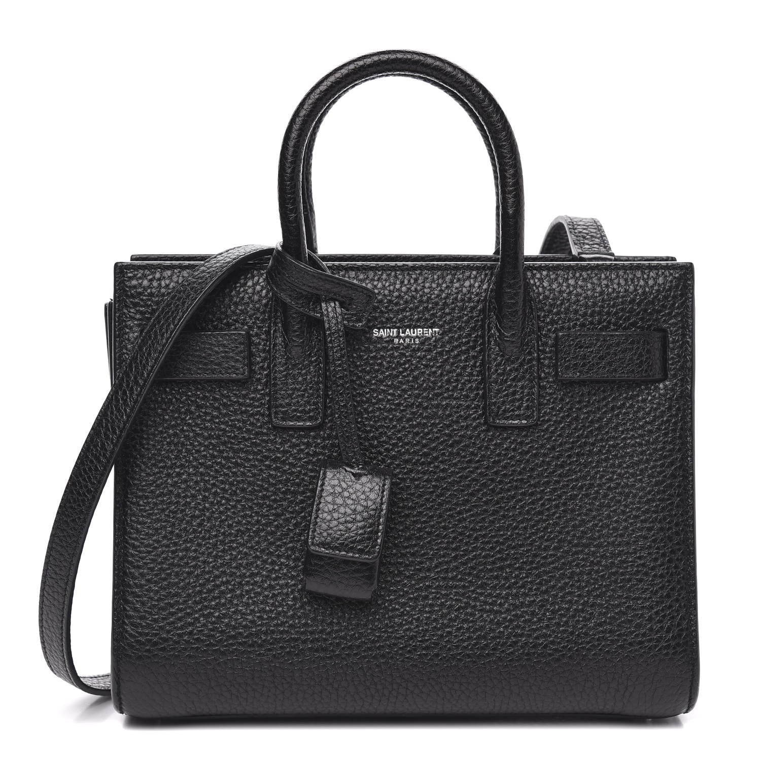 Saint Laurent Grained Calfskin Nano Sac De Jour Black 1 of 9