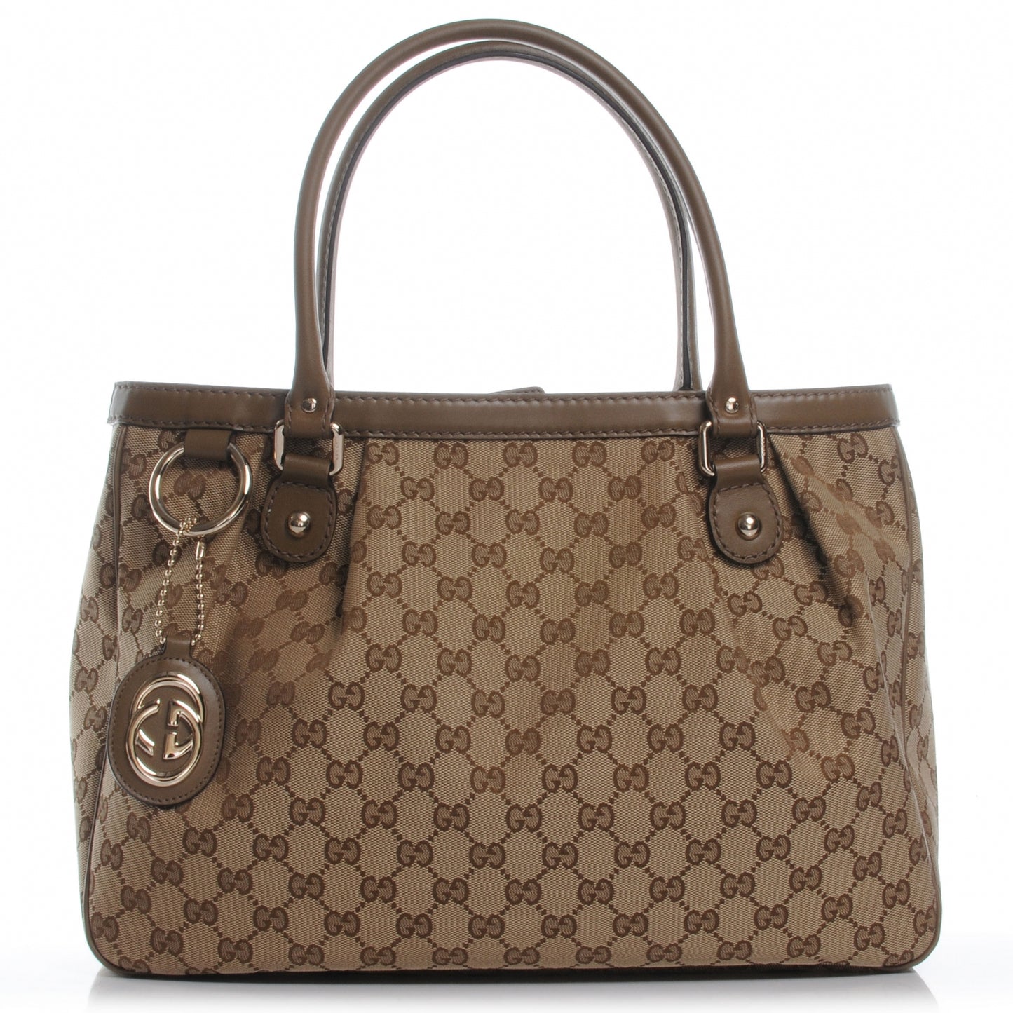 Monogram Medium Sukey Top Handle Tote Beige Brown