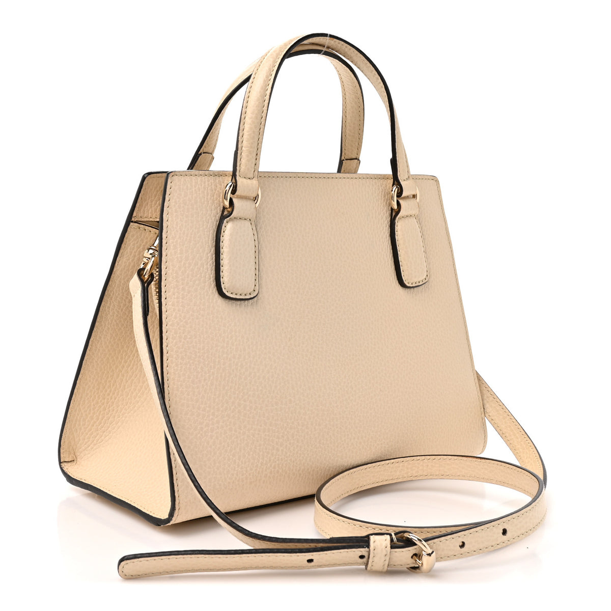 Dollar Calfskin Medium Soho Top Handle Satchel Ivoire
