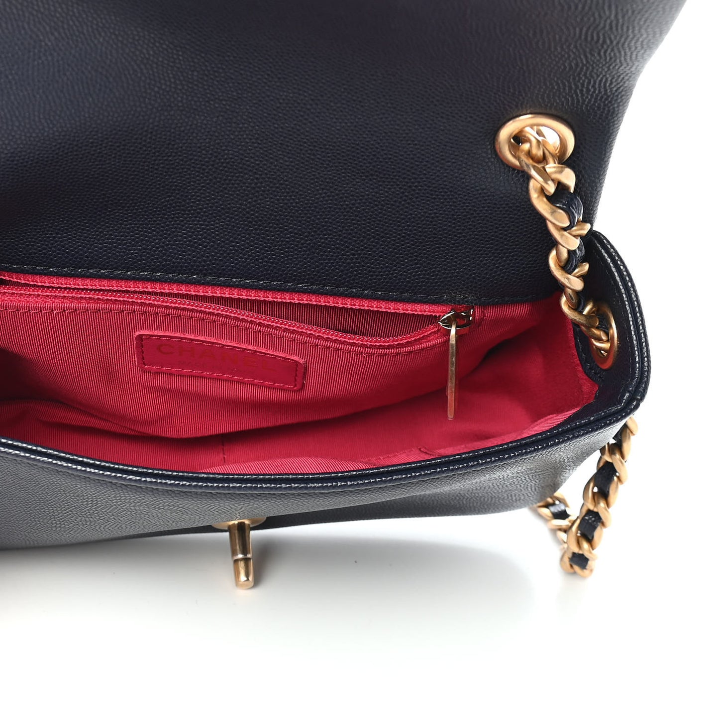 Caviar Quilted Small Fashion Therapy Flap Bag Navy Blue