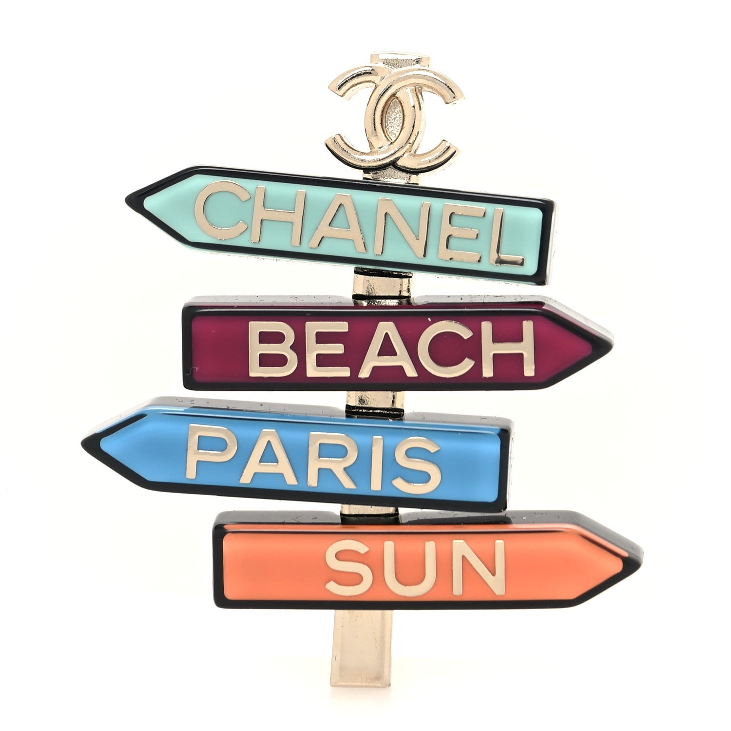 Chanel Resin Chanel By The Sea Sign Brooch Multicolor 1 of 4