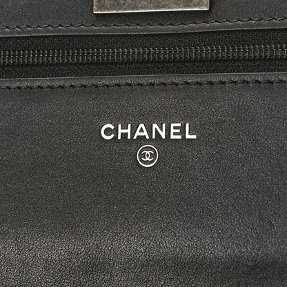 Chanel Aged Calfskin Chevron Quilted Reissue Wallet On Chain WOC Black 6 of 10