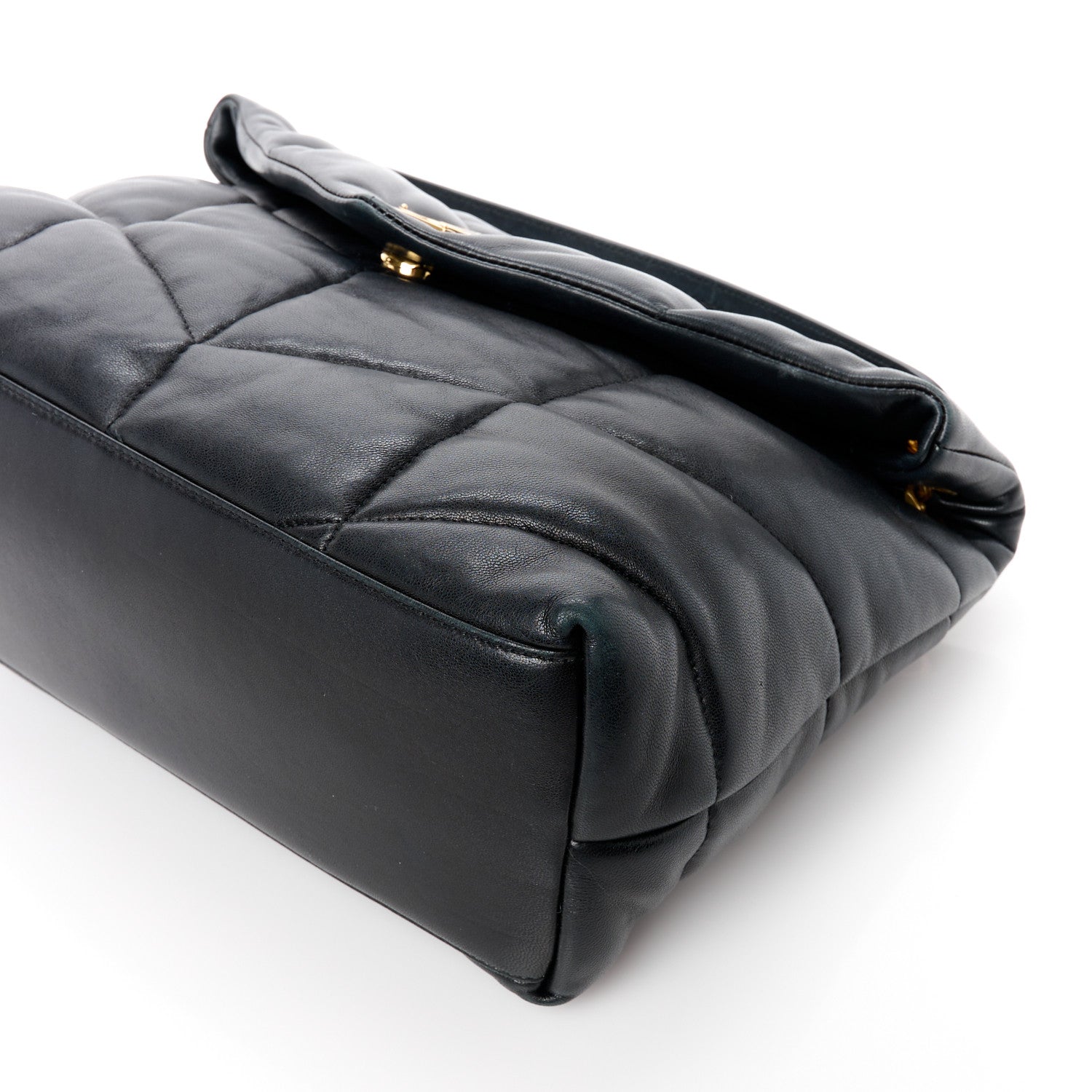 Saint Laurent Lambskin Quilted Medium Loulou Puffer Monogram Chain Satchel Dark Leaf 11 of 11