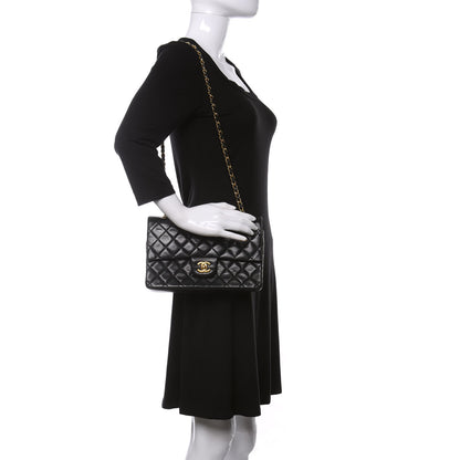 Chanel Lambskin Quilted Medium Double Flap Black 2 of 9