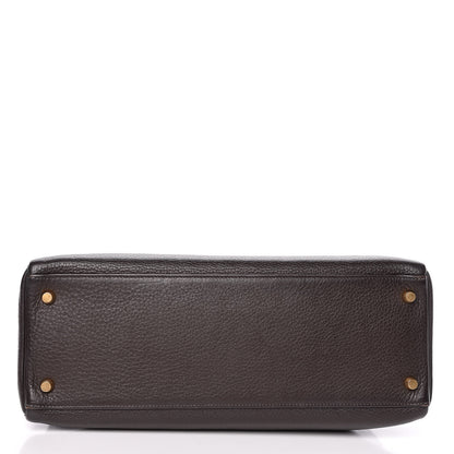 Hermes Taurillon Clemence Kelly Retourne 35 Chocolate 6 of 38