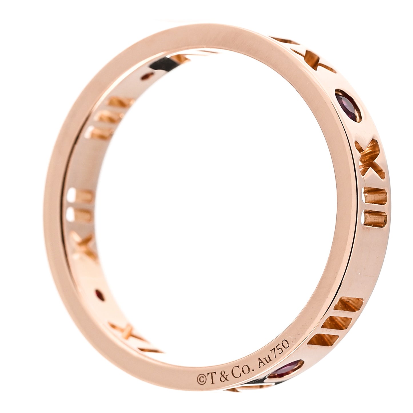 18K Rose Gold Ruby Atlas Pierced Ring 49 4.75