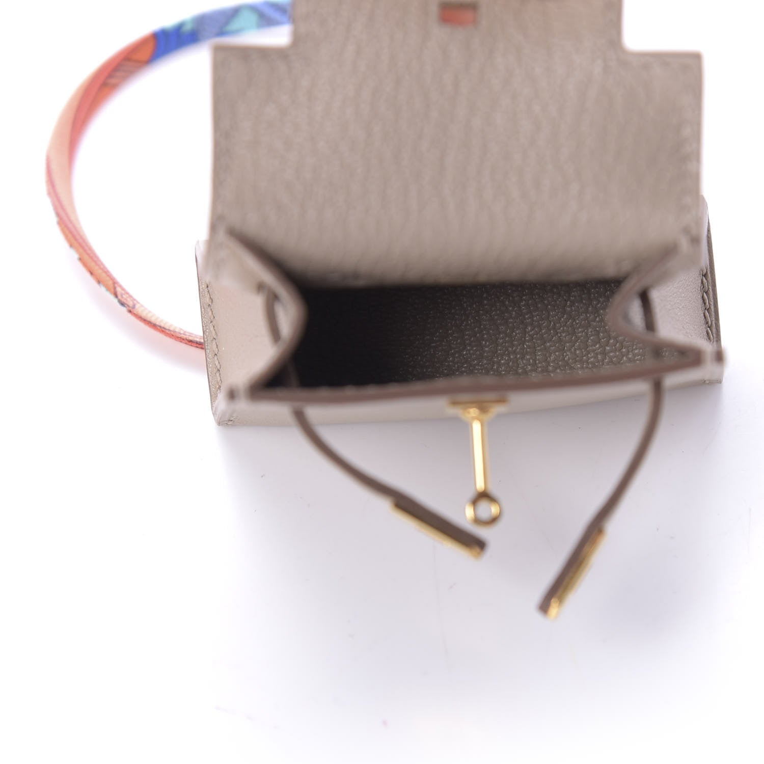 Hermes Tadelakt Mini Kelly Twilly Bag Charm Argile 4 of 8