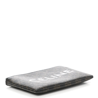 Celine Triomphe Canvas Logo Coin and Card Pouch With Hook Black 4 of 8
