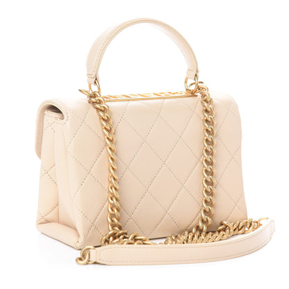 Chanel Lambskin Quilted Small Trendy Spirit Top Handle Bag Beige 3 of 10