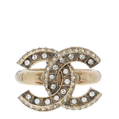 Chanel Metal Crystal CC Ring 49 5 Gold 1 of 5