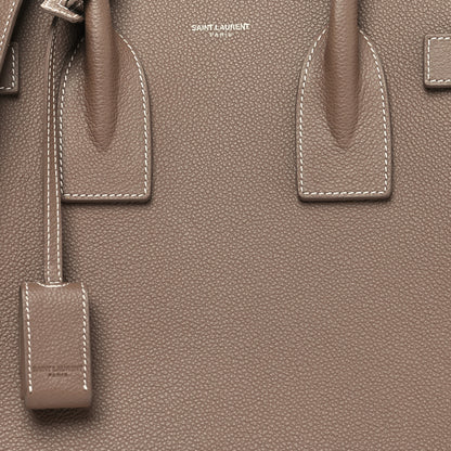 Saint Laurent Grained Calfskin Topstitch Small Classic Sac De Jour Taupe 7 of 10