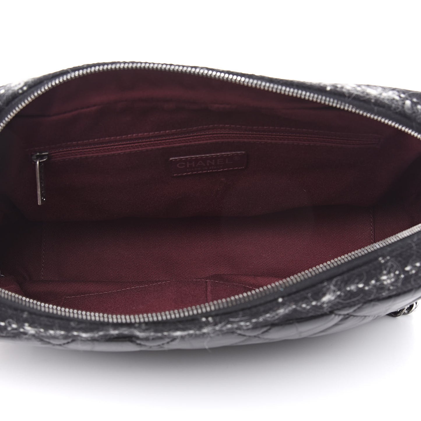 Aged Calfskin Tweed Jumbo New Portobello Flap Black