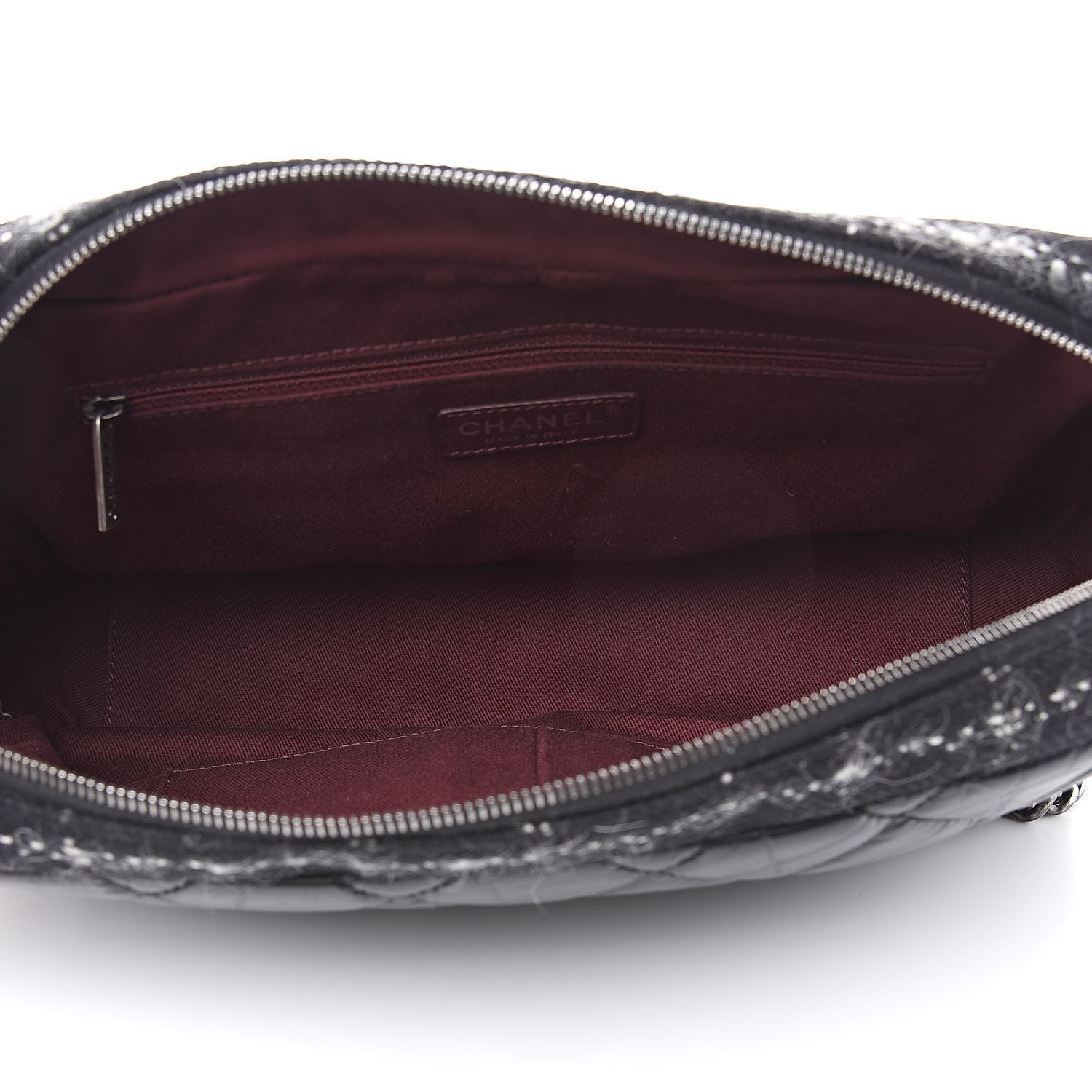 Chanel Aged Calfskin Tweed Jumbo New Portobello Flap Black 5 of 9
