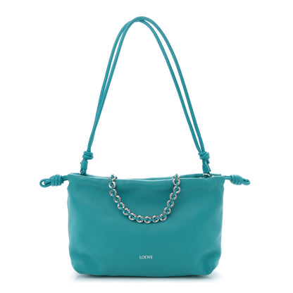 Loewe Mellow Nappa Medium Donut Chain Flamenco Knot Clutch Deep Turquoise 1 of 10