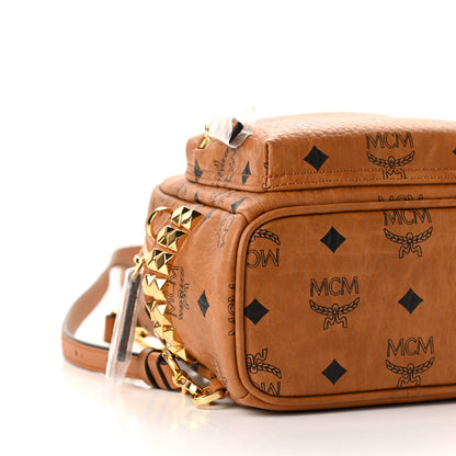 MCM Visetos Side Stud X-Mini Stark Backpack Cognac 9 of 10