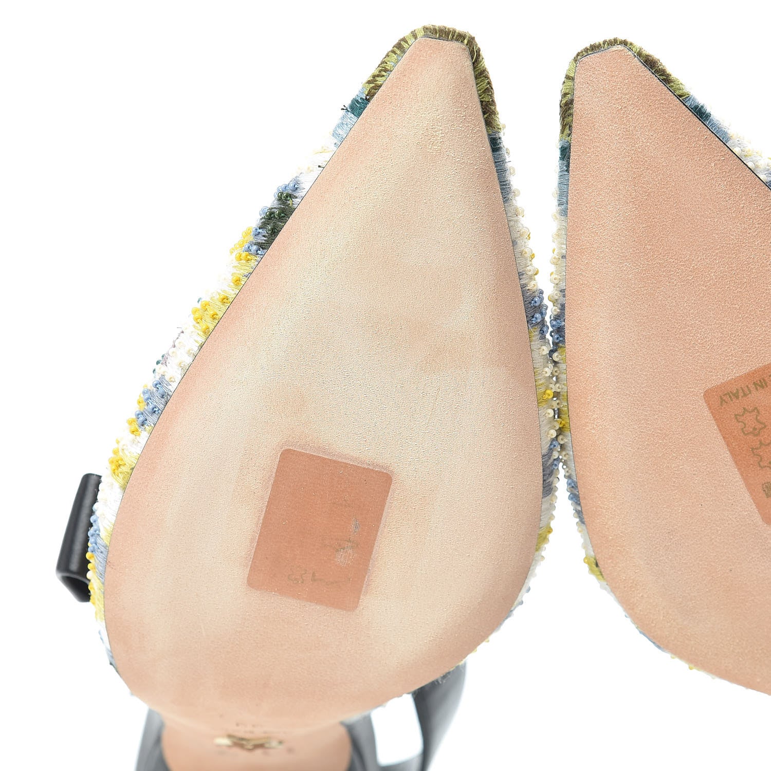 Christian Dior Lambskin Embroidered KaleiDiorscope Sweet-D Slingback Pumps 39 Dusty Jade 9 of 13
