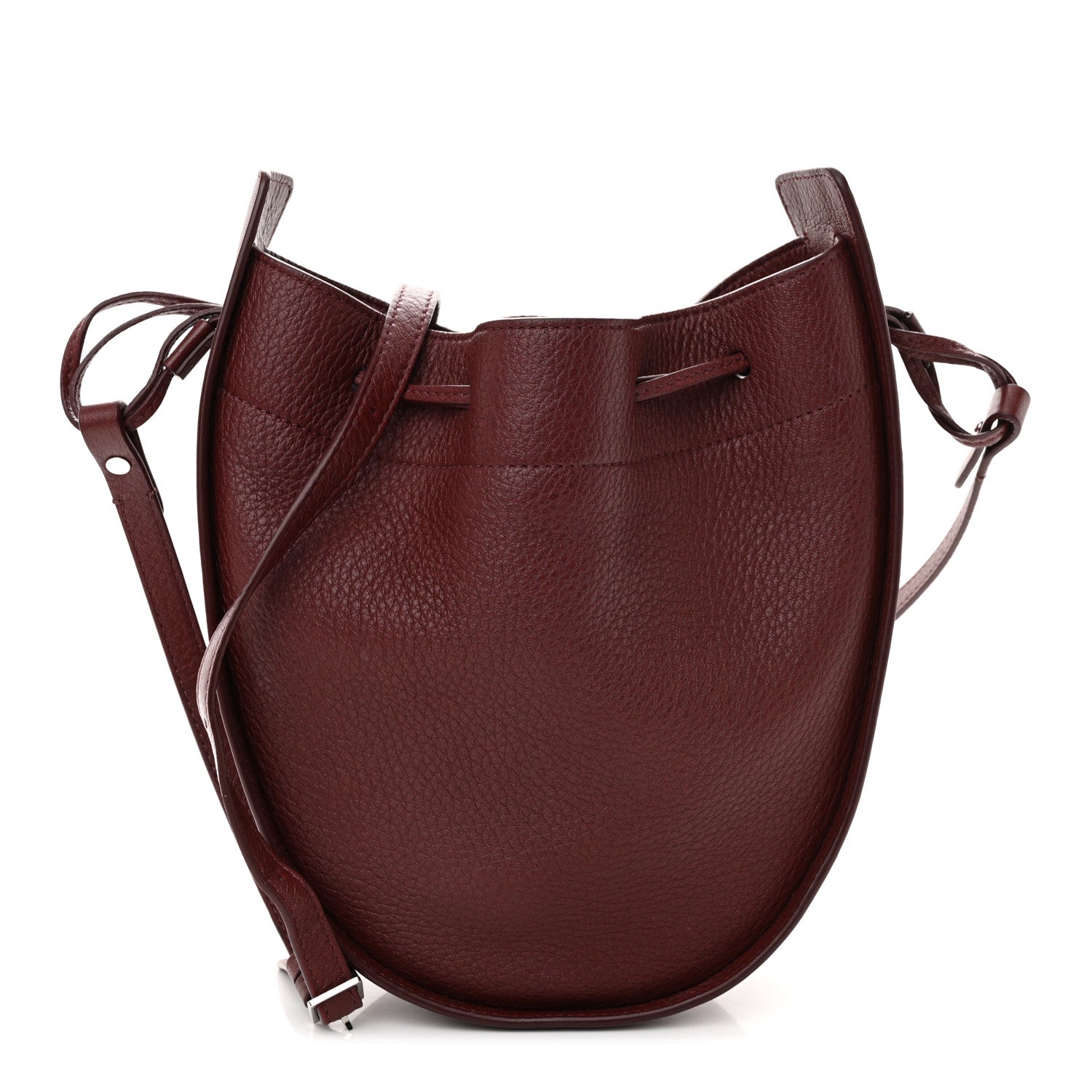 The Row Deerskin Drawstring Pouch Burgundy 1 of 10