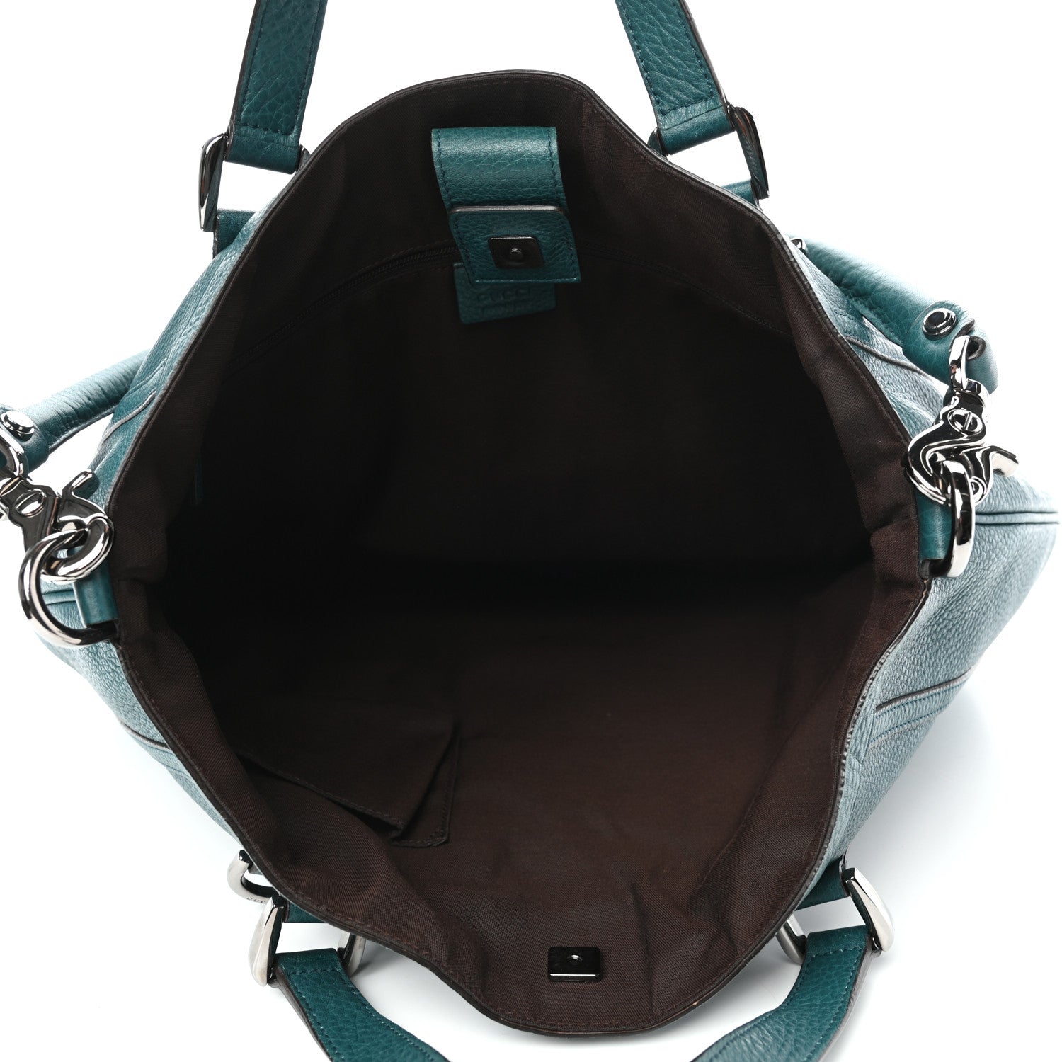 Gucci Pebbled Calfskin Medium Abbey Convertible Tote Green 5 of 10