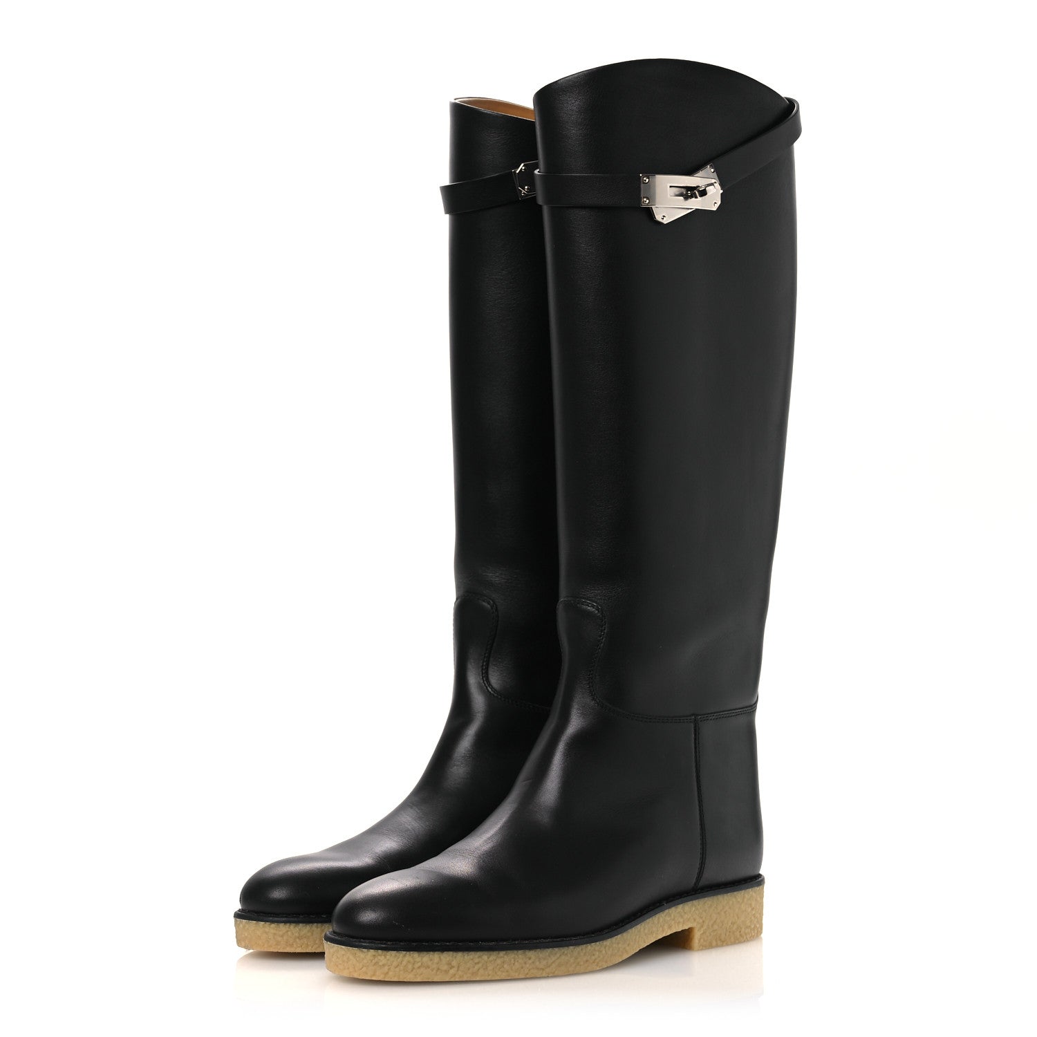 Hermes Calfskin Faustine Boots 38 Black 4 of 14