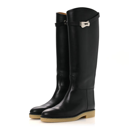 Hermes Calfskin Faustine Boots 38 Black 4 of 14
