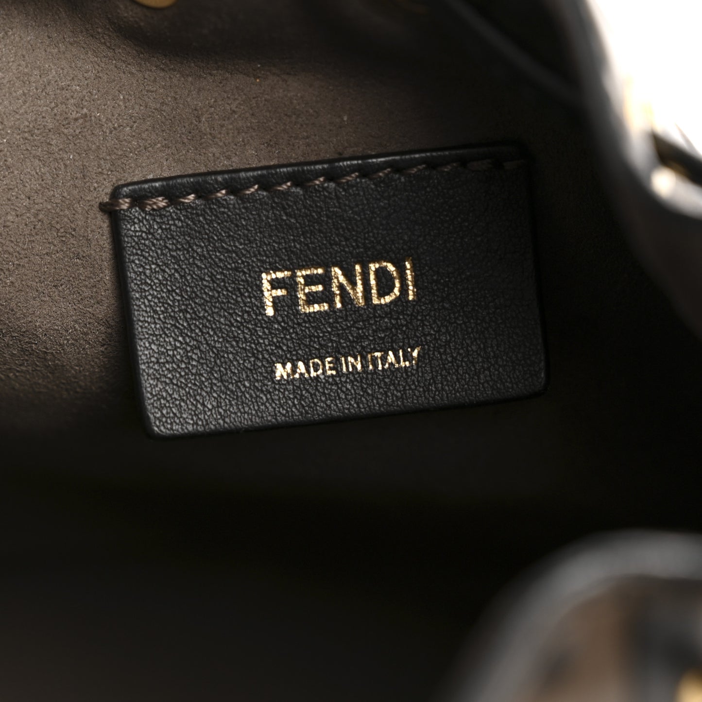 Vitello Liberty F is Fendi Bi-Color FF 1974 Embossed Mini Mon Tresor Bucket Bag Maya Black