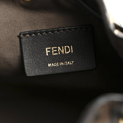 Fendi Vitello Liberty F is Fendi Bi-Color FF 1974 Embossed Mini Mon Tresor Bucket Bag Maya Black 6 of 11