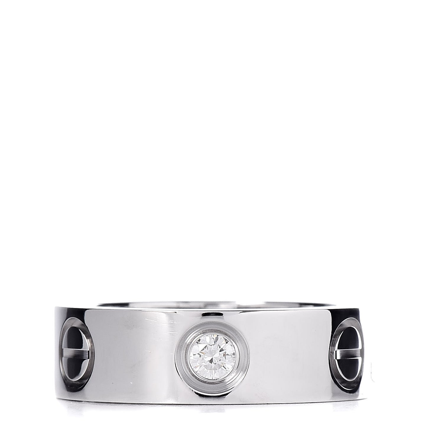 18K White Gold 3 Diamond 5.5mm LOVE Ring 47 4