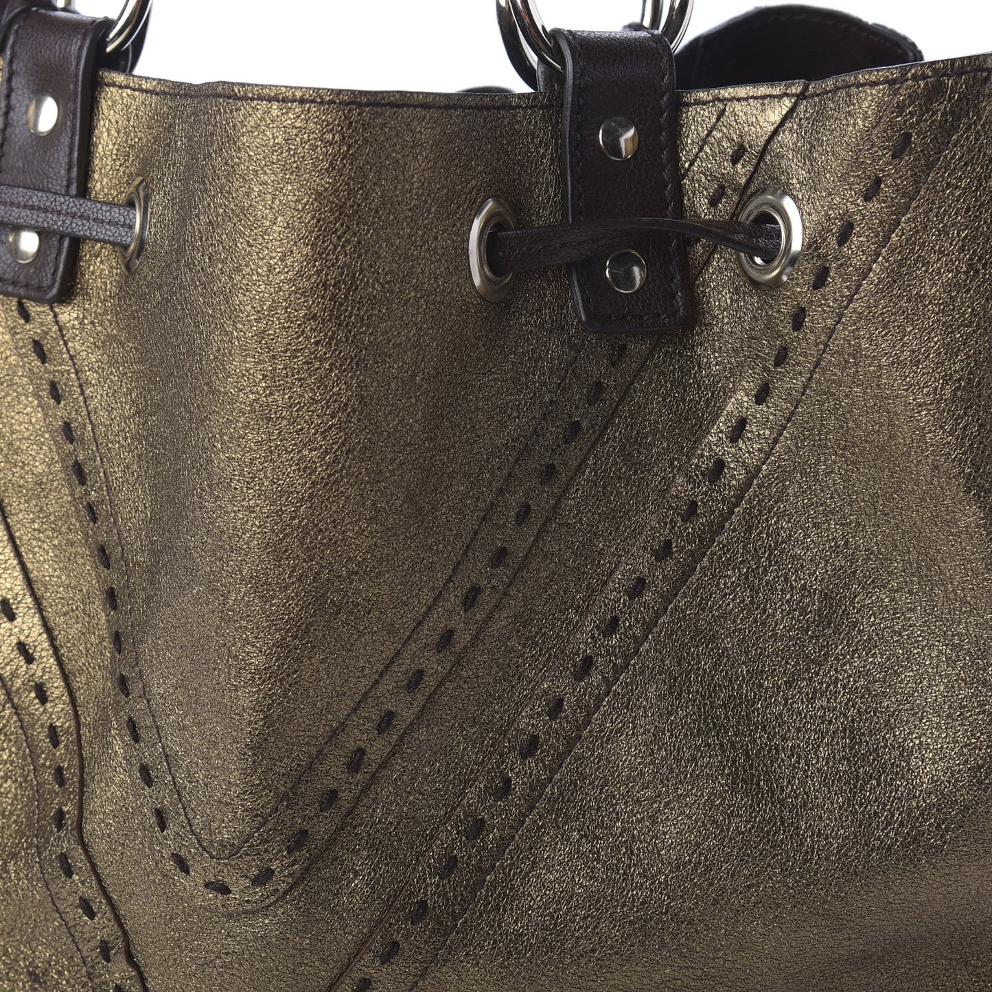 Calfskin Reversible Double Sac Y Tote Gold Brown