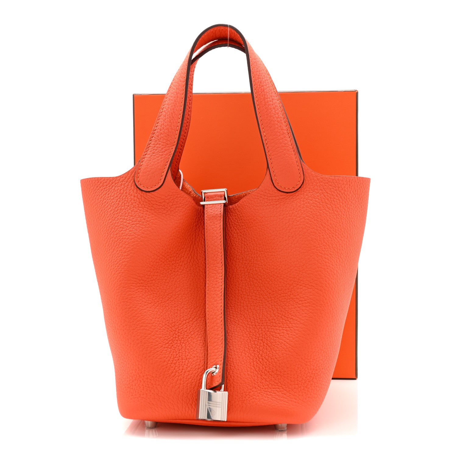 Hermes Taurillon Clemence Picotin Lock 18 PM Tangerine 11 of 11