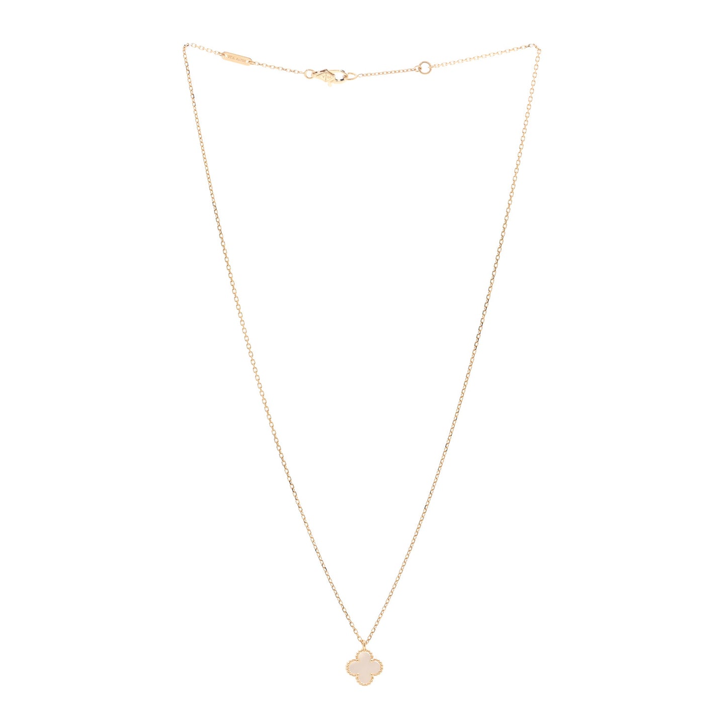 18K Yellow Gold Mother of Pearl Sweet Alhambra Pendant Necklace