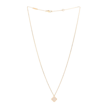 Van Cleef & Arpels 18K Yellow Gold Mother of Pearl Sweet Alhambra Pendant Necklace 3 of 5