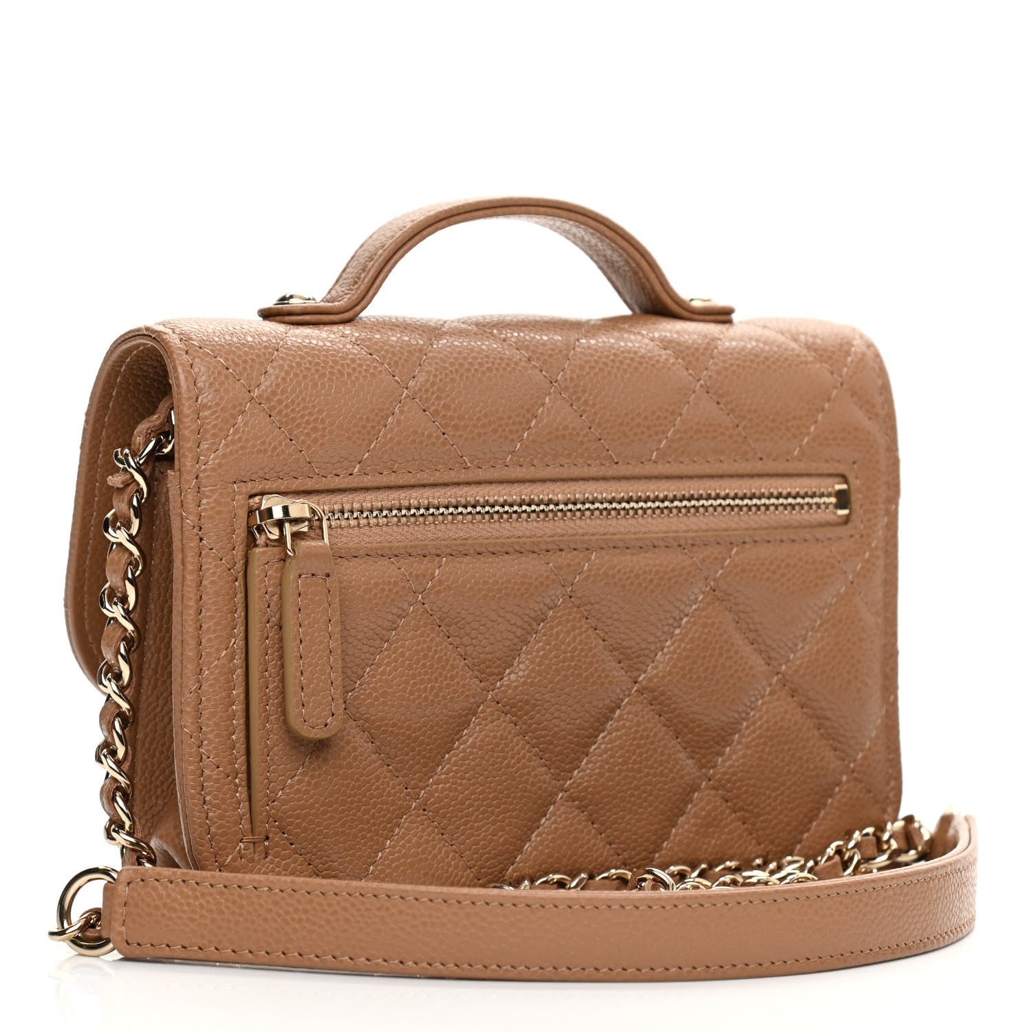 Chanel Caviar Quilted Small Business Affinity Flap Camel 3 of 12