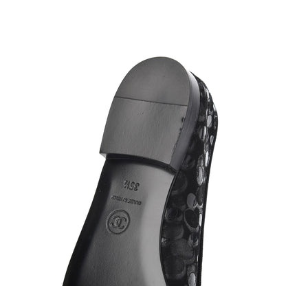 Chanel Patent Suede CC Cap Toe Ballerina Flats 35.5 Black 13 of 16